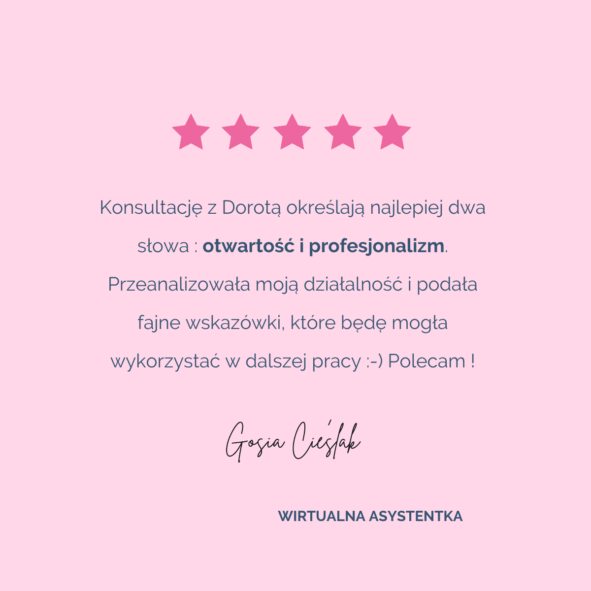 DOROTA MROCZEK, WIRTUALNA ASYSTENTKA WSPARCIE NOWOCZESNEGO BIZNESU