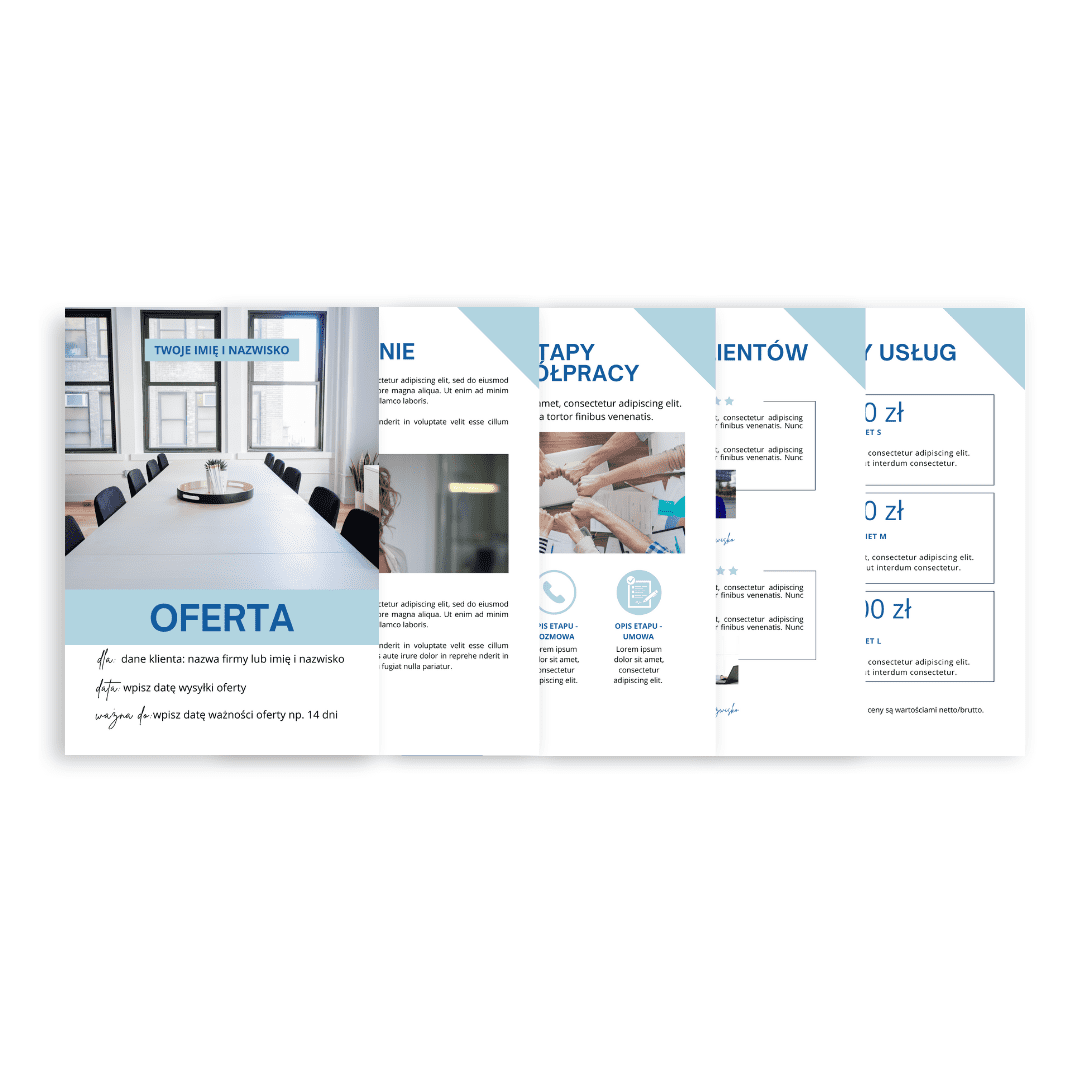 SZABLON OFERTY (nowoczesny) dla wirtualnej asystentki, freelancera - obrazek 2