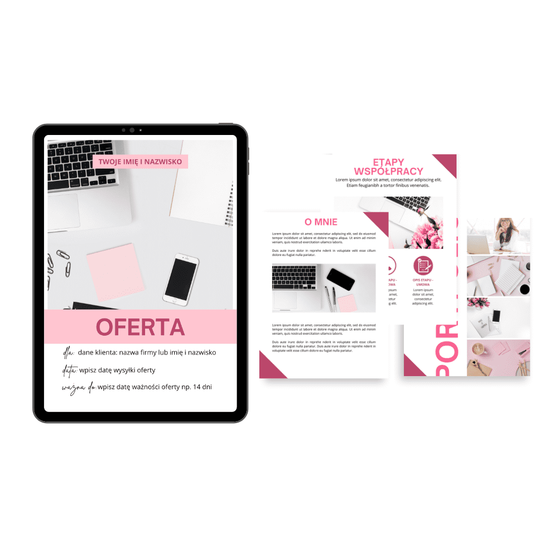 SZABLON OFERTY (nowoczesny) dla wirtualnej asystentki, freelancera - obrazek 8