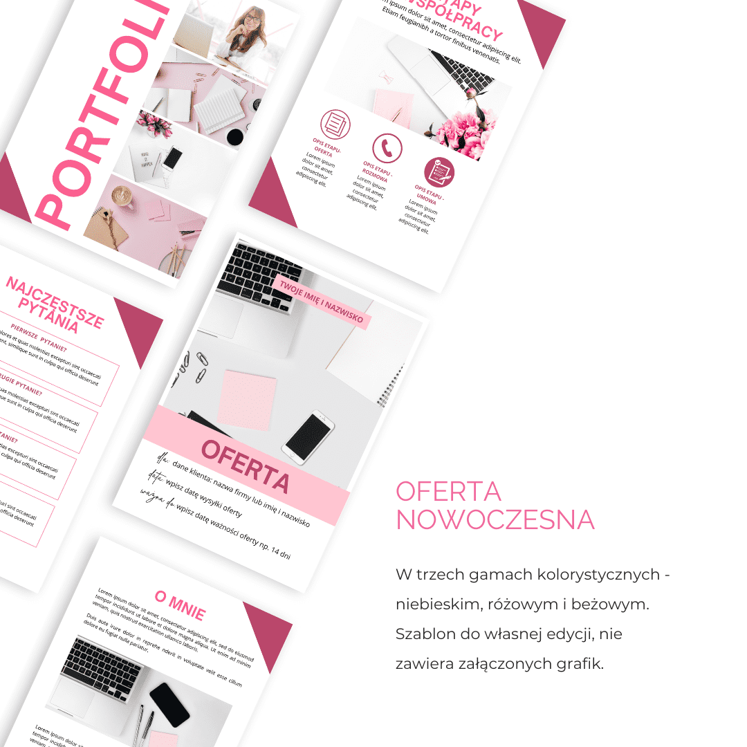 SZABLON OFERTY (nowoczesny) dla wirtualnej asystentki, freelancera - obrazek 11