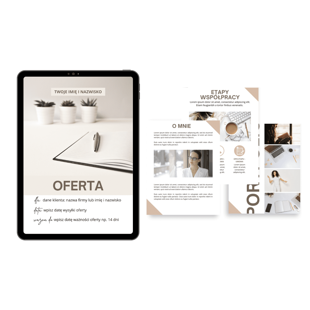 SZABLON OFERTY (nowoczesny) dla wirtualnej asystentki, freelancera