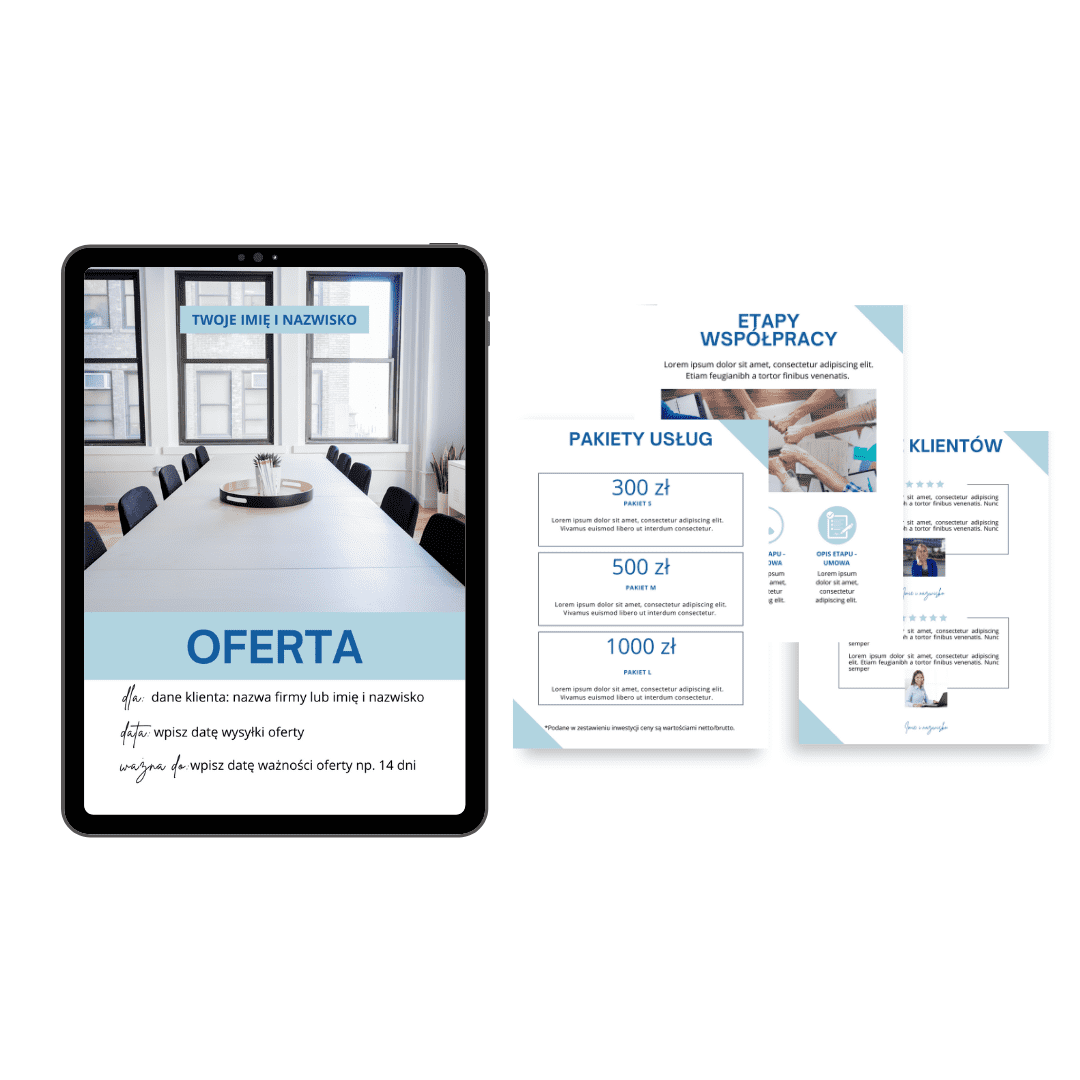 SZABLON OFERTY (nowoczesny) dla wirtualnej asystentki, freelancera - obrazek 7