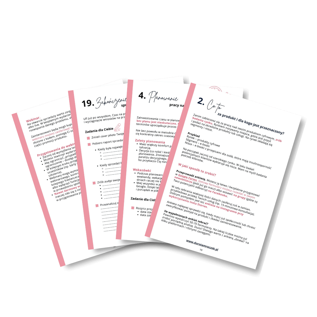 jak wydać swój produkt cyfrowy krok po kroku kurs ebook lead magnet mockup krok po kroku spis