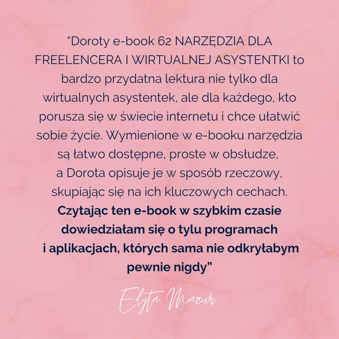 E-BOOK 62 NARZĘDZIA UŁATWIAJĄCE PRACĘ WIRTUALNEJ ASYSTENTCE ORAZ FREELANCEROWI - obrazek 2